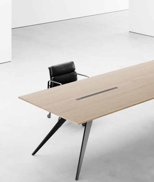 Zenon Black Frame Modern Meeting Table
